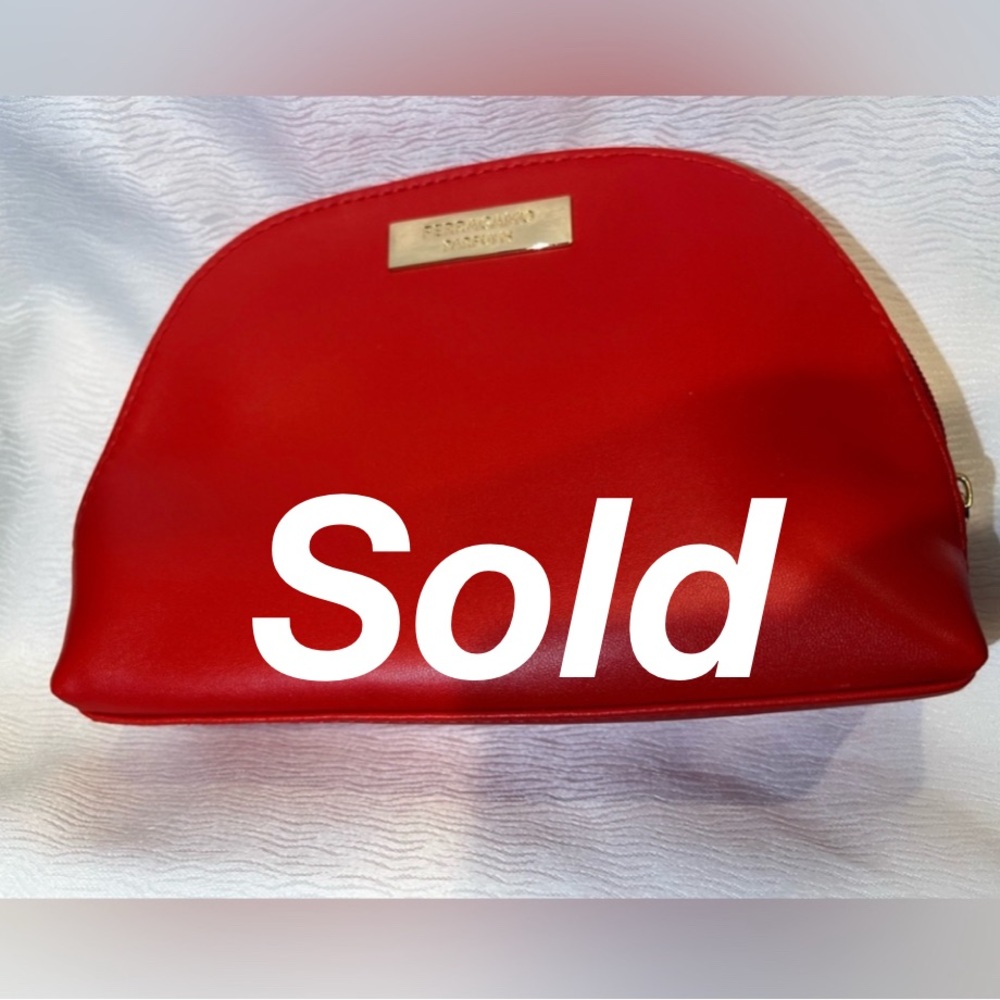Salvatore Ferragamo Red Cosmetic Bag with Glossy Finish